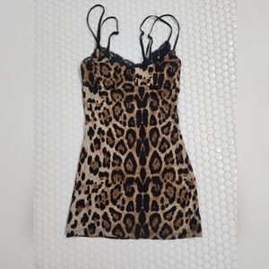 Leopard print soft blend tank adjustable straps